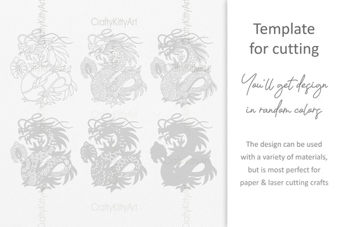 幻想龍,中國龍,3d 分層 svg dxf png 文件 幻想龍,中國龍,3d 分層 svg dxf png 文件 - CraftyKittyArt - 001