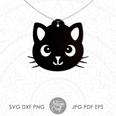 Cat earrings SVG | cute cat earrings - Artisan Craft - 005