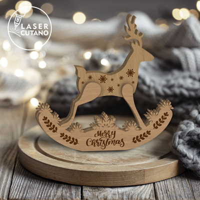 鹿聖誕套裝多層切割文件，家居裝飾 - LaserCutano - 002