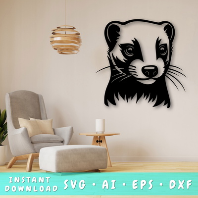 Black-Footed Ferret Laser SVG - HappyDesignStudio - 001
