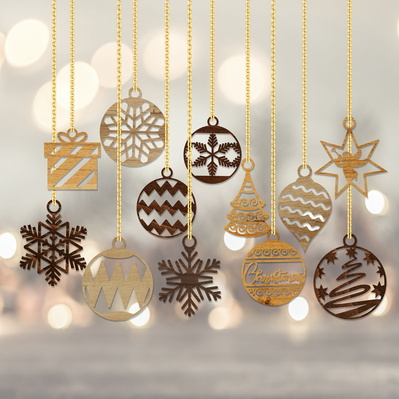 Christmas Tree Ornaments Set  - LaserCutano - 002