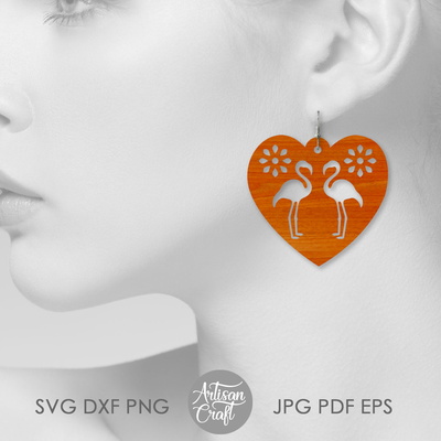 用於製作熱帶珠寶的火烈鳥耳環 svg 切割文件 - Artisan Craft - 005