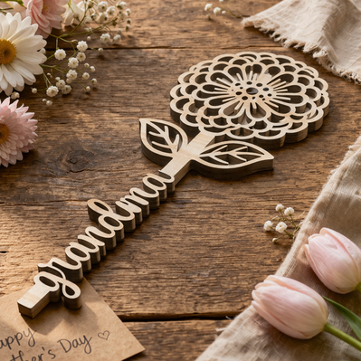 Mother's Day Flower Laser SVG Bundle - HappyDesignStudio - 005