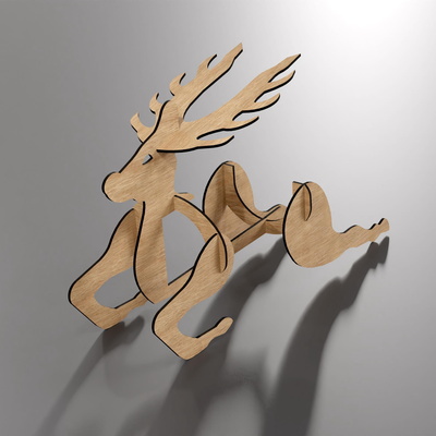 Wine and glasses rack Deer for housewarming gift  - LazerCutPro - 003