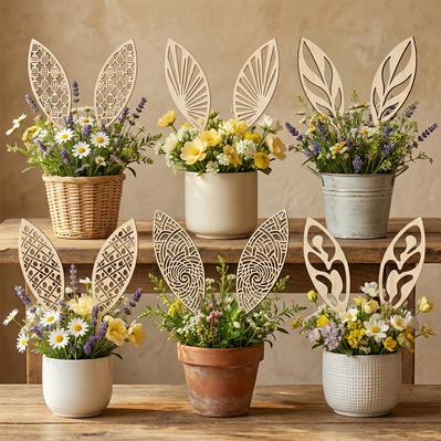 Easter Bunny Ears Laser SVG Bundle, 12 Laser Cut  - HappyDesignStudio - 002