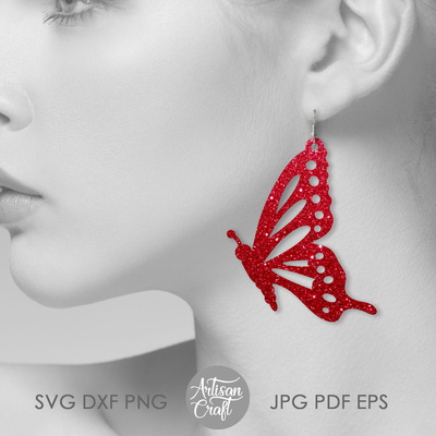 Butterfly Wing Earrings SVG for laser cutting - Artisan Craft - 002