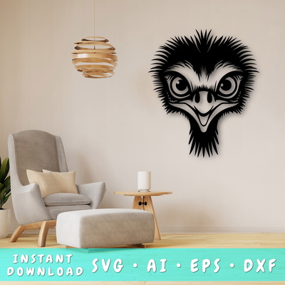 Emu Laser SVG Cut File, Emu Glowforge File, Emu DXF - HappyDesignStudio - 001