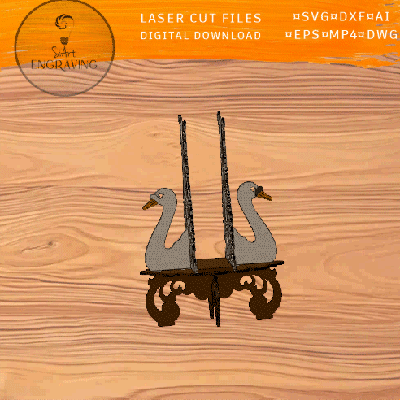 天鵝餐巾架雷射切割銼刀 - SiArt - 002