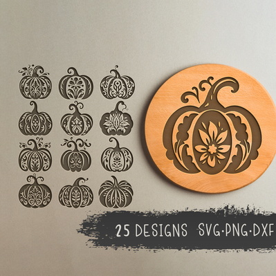 Mandala Pumpkin SVG bundle, Fall / Farm / Thanksgiving Day - CraftyKittyArt - 001