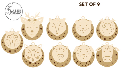 聖誕樹可愛裝飾模板 聖誕樹可愛裝飾模板 - LaserCutano - 001
