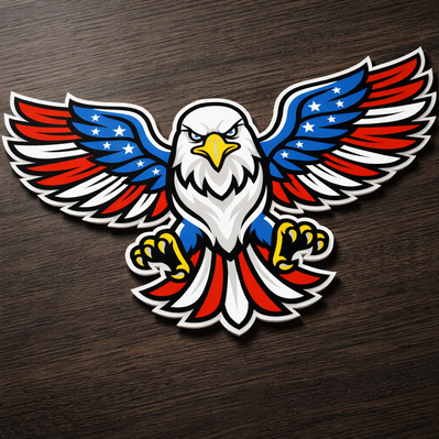 Patriotic Eagle Multilayer SVG, 3D Layered Eagle Cut File - HappyDesignStudio - 002