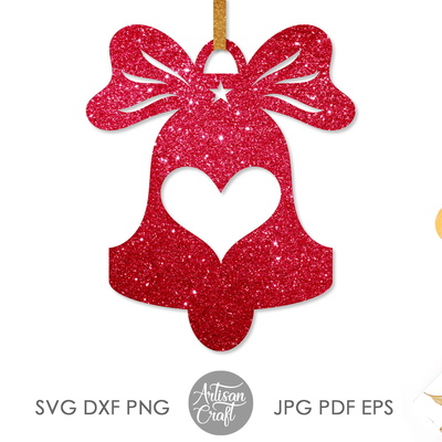 聖誕鐘聲 svg，雷射切割文件，單線設計 - Artisan Craft - 002