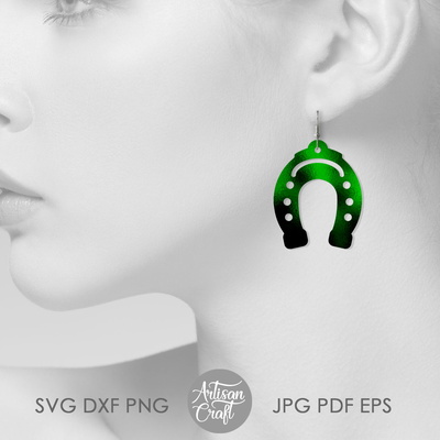 Horseshoe Earrings, SVG, Saint Patrick's day earrings - Artisan Craft - 002