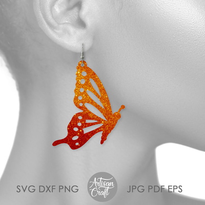 Butterfly Wing Earrings SVG for laser cutting - Artisan Craft - 003
