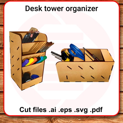 雷射切割 svg 辦公桌收納盒鉛筆筆筒模板 - Daniel San - 001