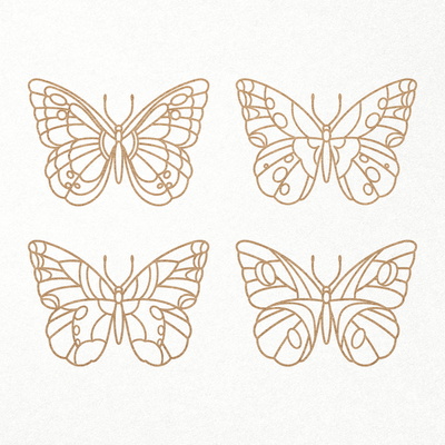 蝴蝶彈簧束。線蝴蝶。 svg dxf png 文件 - CraftyKittyArt - 001