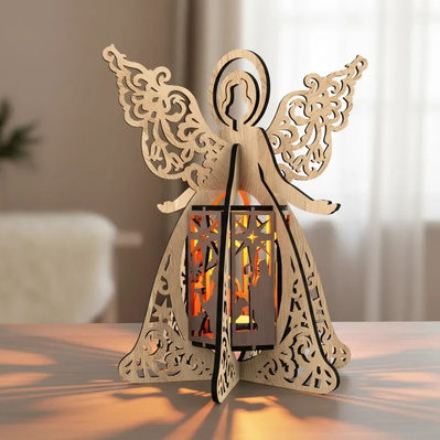 Christmas Angel Lantern - Nativity Candle Holder Design ✨ - LaserCutano - 003
