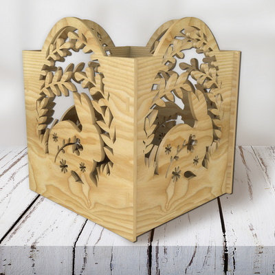 Easter Candle Holder, Lantern Bundle, Wooden Easter Decor - LaserCutano - 004