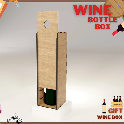 Wooden box for wine bottle 3 and 5 mm - LazerCutPro - 001
