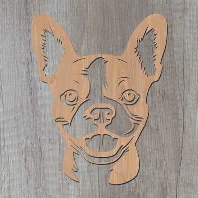 Boston Terrier Laser SVG - HappyDesignStudio - 002