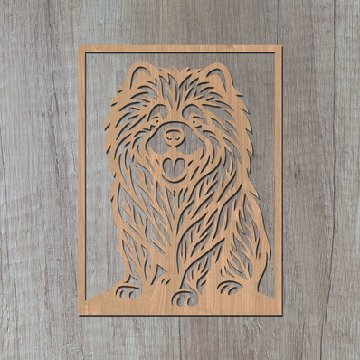 Chow Chow Laser SVG, Cute Dog Laser Cut, Pet Lover Design - HappyDesignStudio - 003