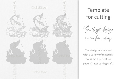 Lucky Koi Fish, Koi Carp, 3D layered SVG DXF PNG files Lucky Koi Fish, Koi Carp, 3D layered SVG DXF PNG files - CraftyKittyArt - 001