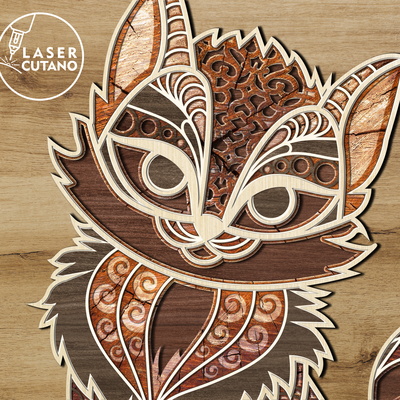 Kitty 多層牆藝術，家居裝飾貓模板 - LaserCutano - 002