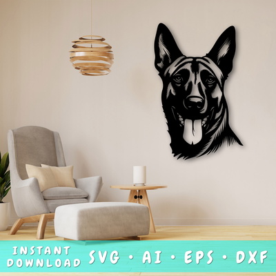 Belgian Malinois Laser SVG - HappyDesignStudio - 001