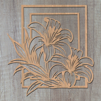 百合花 雷射 svg - HappyDesignStudio - 002