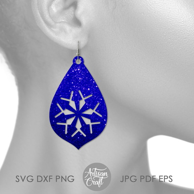 雪花耳環 svg、淚珠耳環、聖誕耳環 - Artisan Craft - 002