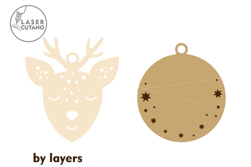 聖誕樹可愛裝飾模板 聖誕樹可愛裝飾模板 - LaserCutano - 002