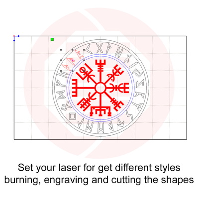 雷射切割 vegvisir 維京指南針 svg 符號 diy 工藝品 - Daniel San - 004
