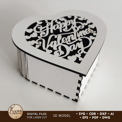 情人節心形裝飾盒 - LaserCutano - 001