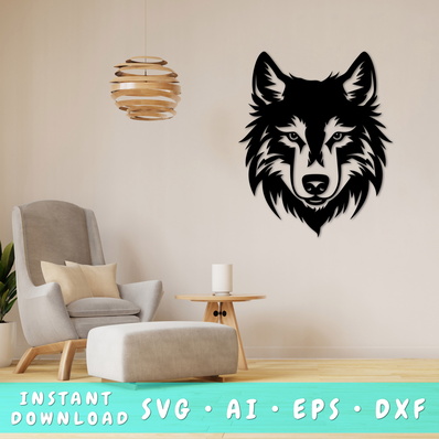 Wolf Laser SVG - HappyDesignStudio - 001