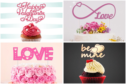 Valentine's Day Love Bundle. Cake Toppers SVG DXF PNG files Valentine's Day Love Bundle. Cake Toppers SVG DXF PNG files - CraftyKittyArt - 001