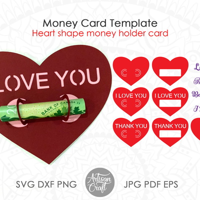錢卡模板，心型 svg，情人節錢卡