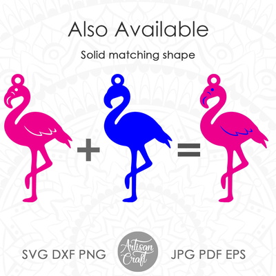 火烈鳥耳環 svg，火烈鳥飾品 - Artisan Craft - 004