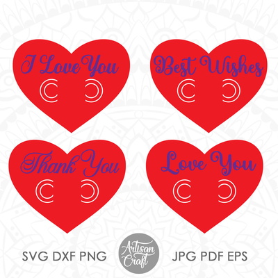 錢卡模板，心型 svg，情人節錢卡 - Artisan Craft - 005