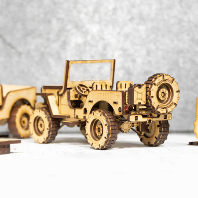 Laser Cut Jeep 3D Puzzle – Off-Road Wooden Model File - LaserCutano - 002