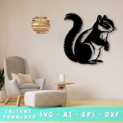 Chipmunk Laser SVG - HappyDesignStudio - 001
