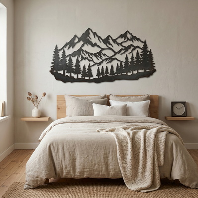 Mountain Forest Metal Wall Art SVG, CNC Plasma Cut File - HappyDesignStudio - 004