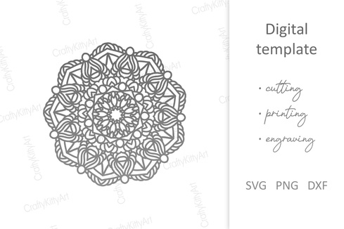 曼陀羅。圓形會標曼荼羅框架。 svg dxf png 文件 曼陀羅。圓形會標曼荼羅框架。 svg dxf png 文件 - CraftyKittyArt - 001
