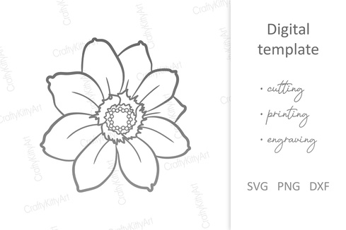 Sunflower. Daisy Flower. Floral Bud. SVG DXF PNG files Sunflower. Daisy Flower. Floral Bud. SVG DXF PNG files - CraftyKittyArt - 001