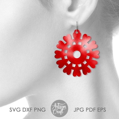 心形曼陀羅、耳環切割銼刀、雷射切割耳環 - Artisan Craft - 002