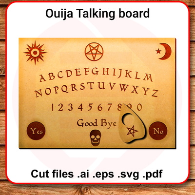 Laser cut Ouija talking spirit board SVG template diy crafts - Daniel San - 001