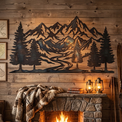 山林金屬牆飾 svg 文件 | cnc 等離子切割文件 - HappyDesignStudio - 006