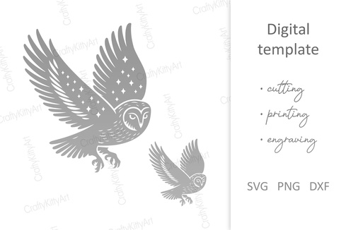天貓頭鷹 svg。貓頭鷹與星星。魔法穀倉貓頭鷹飛行 天貓頭鷹 svg。貓頭鷹與星星。魔法穀倉貓頭鷹飛行 - CraftyKittyArt - 001