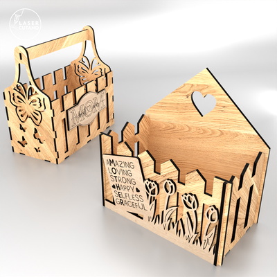 Flower Basket for Mom - LaserCutano - 002