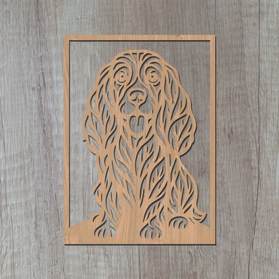 可卡犬雷射 svg、可愛狗狗雷射切割、寵物愛好者 svg - HappyDesignStudio - 003