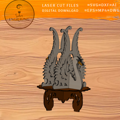 天鵝餐巾架雷射切割銼刀